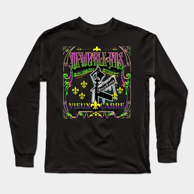 Bourbon st Long Sleeve T-Shirt by swamp fairys